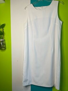 Sag Harbor Sleeveless White Classy Dress